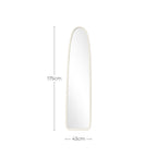 Schmaler Bogen-Form Ganzkörper-Spiegel in Weiß – Moderner Standspiegel für Schlafzimmer & Ankleidezimmer