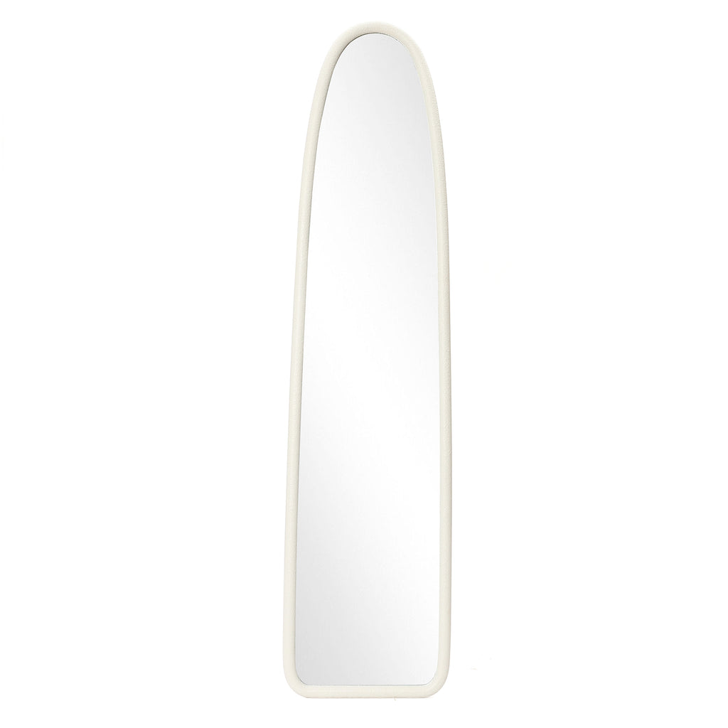 Schmaler Bogen-Form Ganzkörper-Spiegel in Weiß – Moderner Standspiegel für Schlafzimmer & Ankleidezimmer