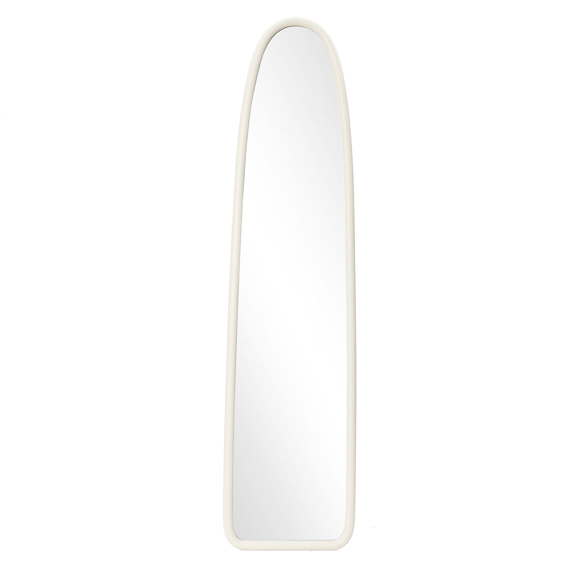 Schmaler Bogen-Form Ganzkörper-Spiegel in Weiß – Moderner Standspiegel für Schlafzimmer & Ankleidezimmer