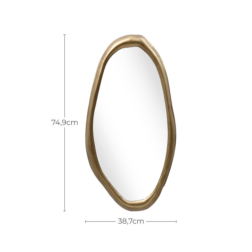 Irreguläre Fluid-Gold Wandspiegel – Deko-Spiegel mit Organic Design für Wohnraum