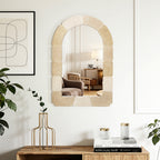 Arkaden-Form Ganzkörper-Spiegel – Steinmuster 拼接 Rahmen Deko-Spiegel für Wohnraum