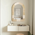 Arkaden-Form Ganzkörper-Spiegel – Steinmuster 拼接 Rahmen Deko-Spiegel für Wohnraum