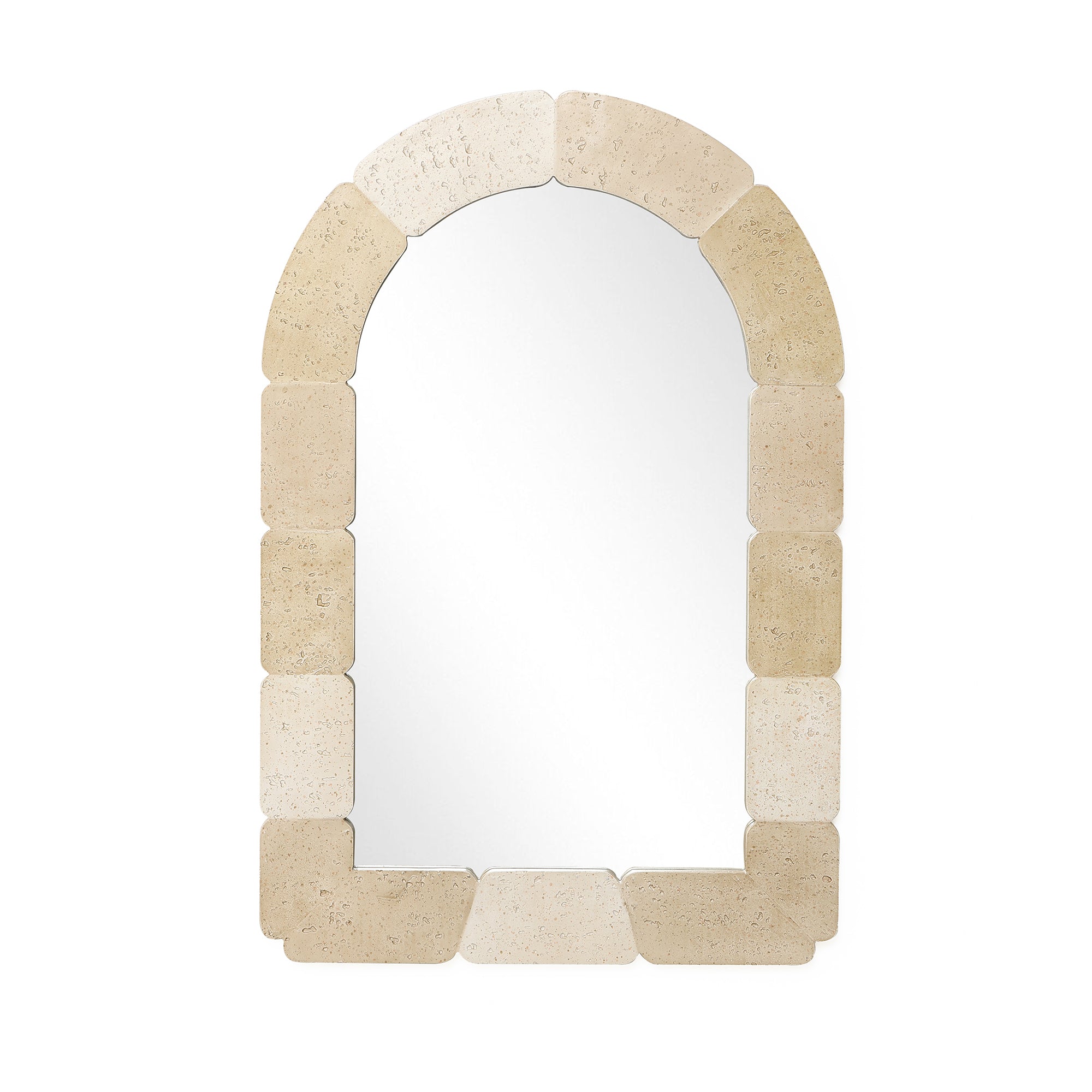 Arkaden-Form Ganzkörper-Spiegel – Steinmuster 拼接 Rahmen Deko-Spiegel für Wohnraum