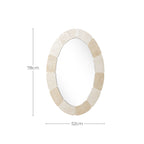 Elliptischer Steinmuster Wandspiegel – Ganzkörper-Spiegel mit Texturiertem Rahmen für Wohnraum