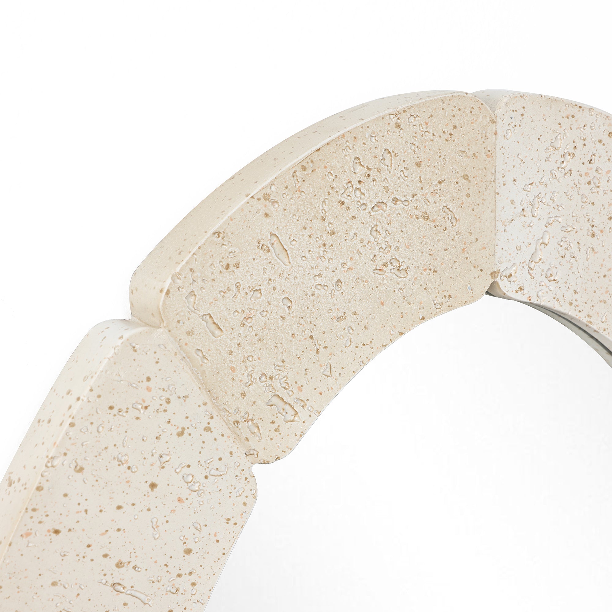 Elliptischer Steinmuster Wandspiegel – Ganzkörper-Spiegel mit Texturiertem Rahmen für Wohnraum