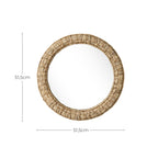 Runder Seegras-Gewebe Wandspiegel – Boho-Style Deko-Spiegel mit Naturrahmen für Wohnraum
