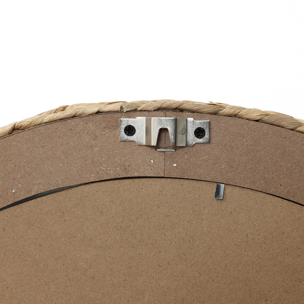 Runder Seegras-Gewebe Wandspiegel – Boho-Style Deko-Spiegel mit Naturrahmen für Wohnraum