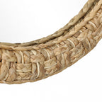 Runder Seegras-Gewebe Wandspiegel – Boho-Style Deko-Spiegel mit Naturrahmen für Wohnraum