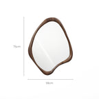 Asymmetrischer Wandspiegel 75 × 59 cm – Organische Form mit Holzrahmen