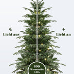 137 cm  künstlicher Weihnachtsbaum mit integriertem LED-Licht und dekorativem Pflanztopf