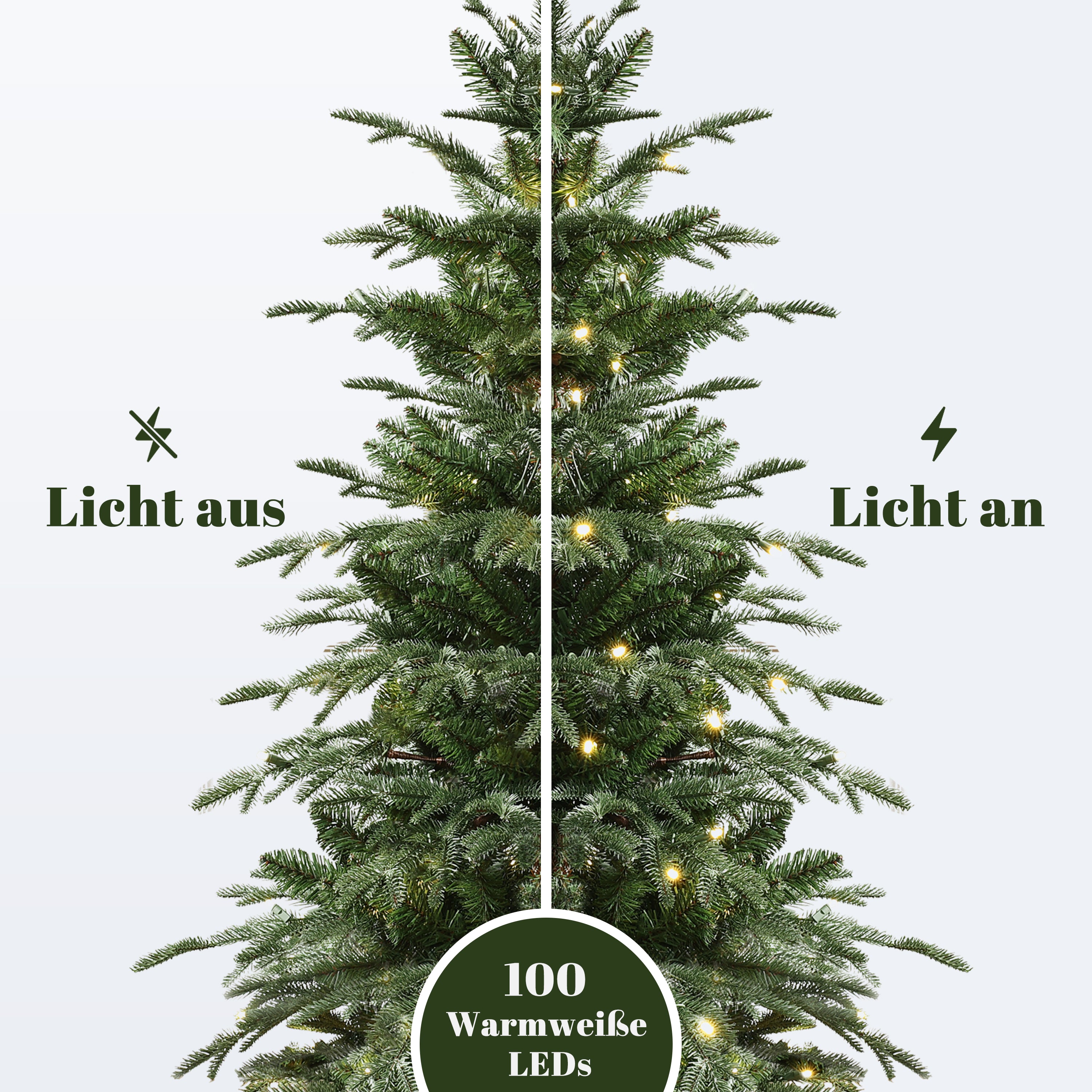 137 cm  künstlicher Weihnachtsbaum mit integriertem LED-Licht und dekorativem Pflanztopf