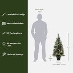 90 cm künstlicher Weihnachtsbaum mit integrierter LED-Beleuchtung und Tannenzapfen-Dekor