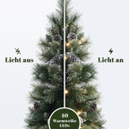 90 cm künstlicher Weihnachtsbaum mit integrierter LED-Beleuchtung und Tannenzapfen-Dekor