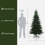 220 cm künstlicher Weihnachtsbaum – Naturgetreues Design mit 1949 Zweigen, Ø 130 cm, inkl. stabilem Metallständer