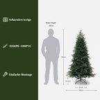 180 cm künstlicher Weihnachtsbaum – Extra dicht mit 3695 Zweige (PE+PVC), Ø 130 cm, inkl. stabilem Metallständer