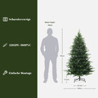 180 cm künstlicher Weihnachtsbaum – Klassisches Design mit 2565 Zweigen (PE+PVC), Ø 120 cm, inkl. stabilem Metallständer