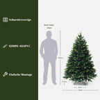 180 cm künstlicher Weihnachtsbaum – Kompaktes Modell mit 1893 Zweige (PE+PVC), Ø 126 cm, inkl. stabilem Metallständer