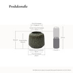 Keramikvase in Dunkelgrün im Boho-Vintage-Stil – 21,5 cm