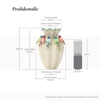 38,5 cm Keramikvase mit bunten Vogelmotiven