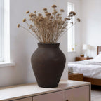 Vase Groß - Keramik-Optik aus Zement, Moderne Blumenvase im Wabi-Sabi Design