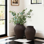 Vase Groß - Keramik-Optik aus Zement, Moderne Blumenvase im Wabi-Sabi Design