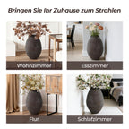 Vase Groß Braun – Rustikale Betonvase im Wabi-Sabi Stil, Bodenvase aus Zement