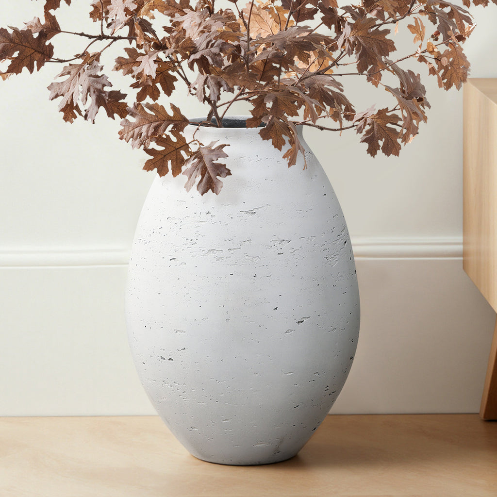 Moderne Blumenvase im Japandi-Stil, Handgefertigte Bodenvase