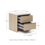 Moderner Nachttisch in Holzoptik mit zwei Schubladen