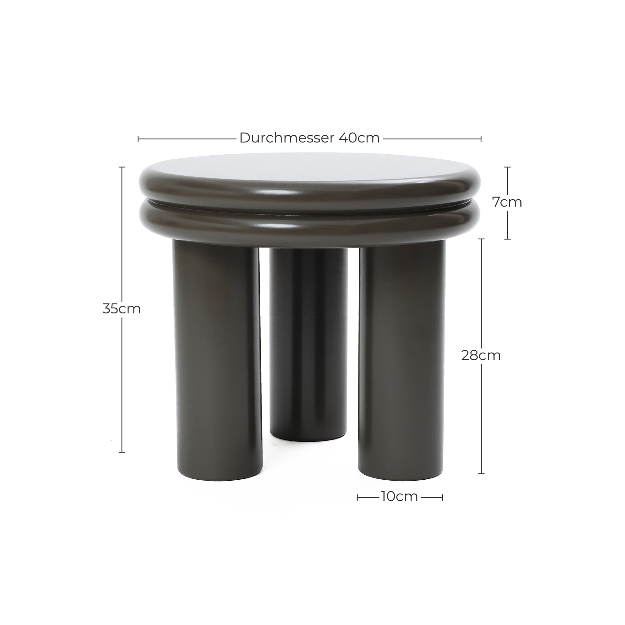 Runder Beistelltisch in Dunkelgrün – vielseitig als Sofa- oder Nachttisch