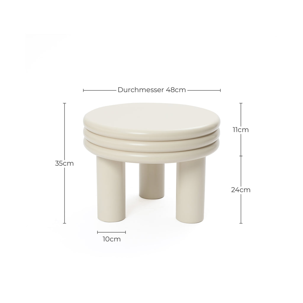 Moderner runder Beistelltisch in Weiß