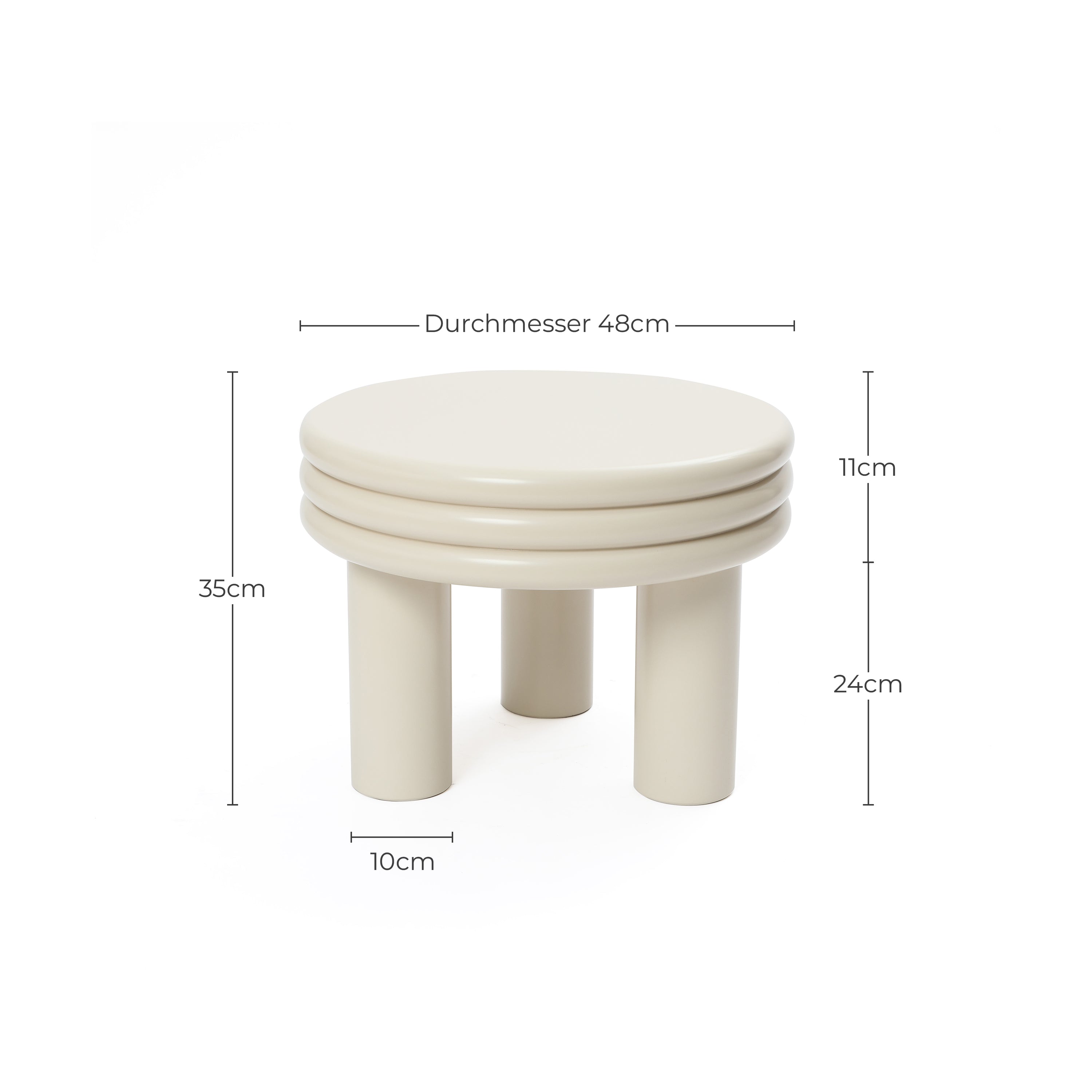 Moderner runder Beistelltisch in Weiß