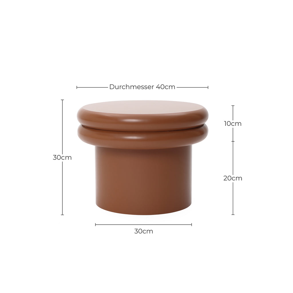 Moderner runder Beistelltisch in Braun