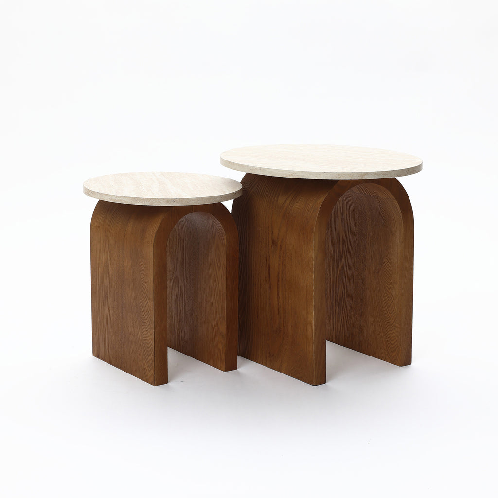 2er-Set Beistelltische mit Bogenfüßen