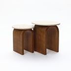 2er-Set Beistelltische mit Bogenfüßen