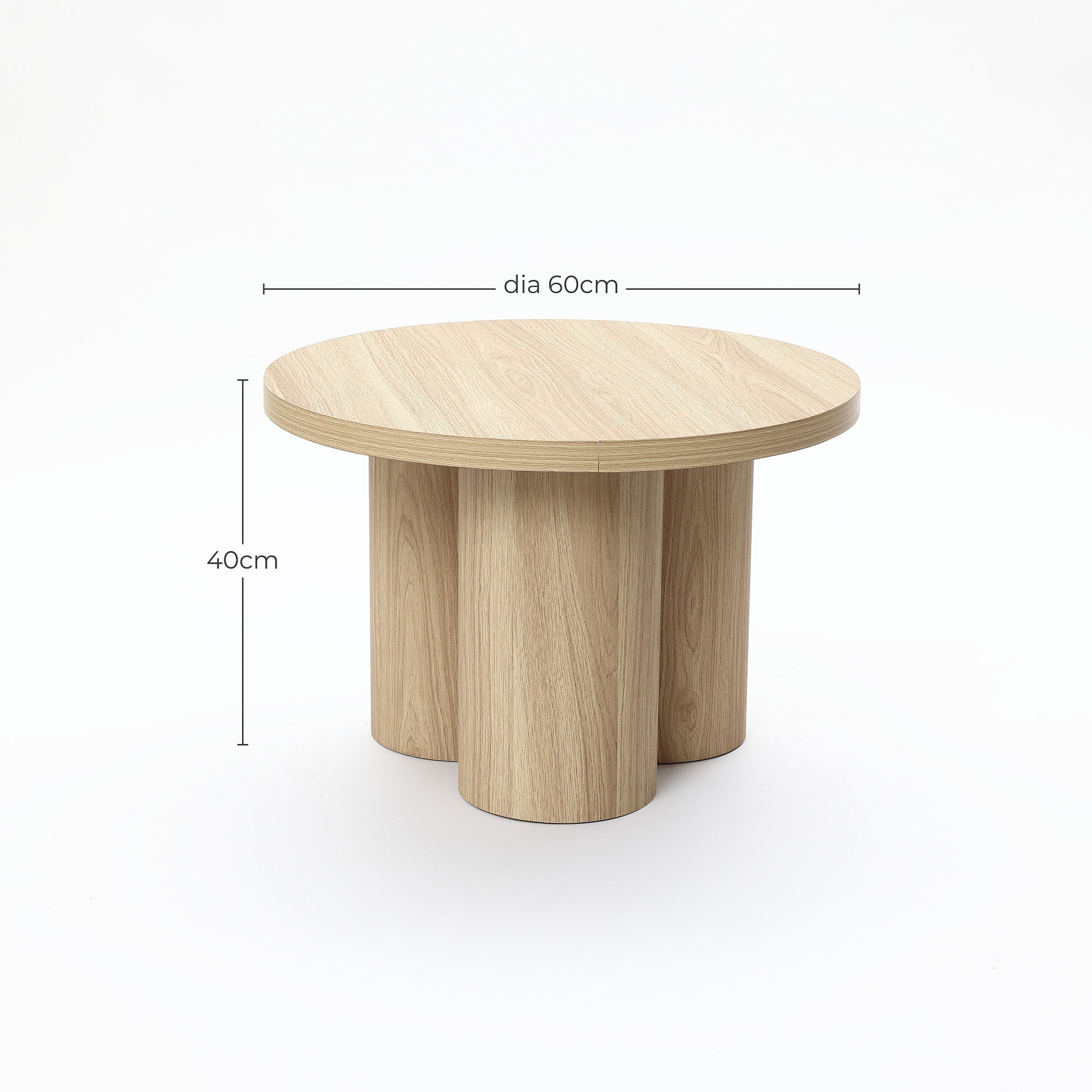 Moderner runder Couchtisch aus Holz – Naturholz Kaffeetisch für Wohnzimmer