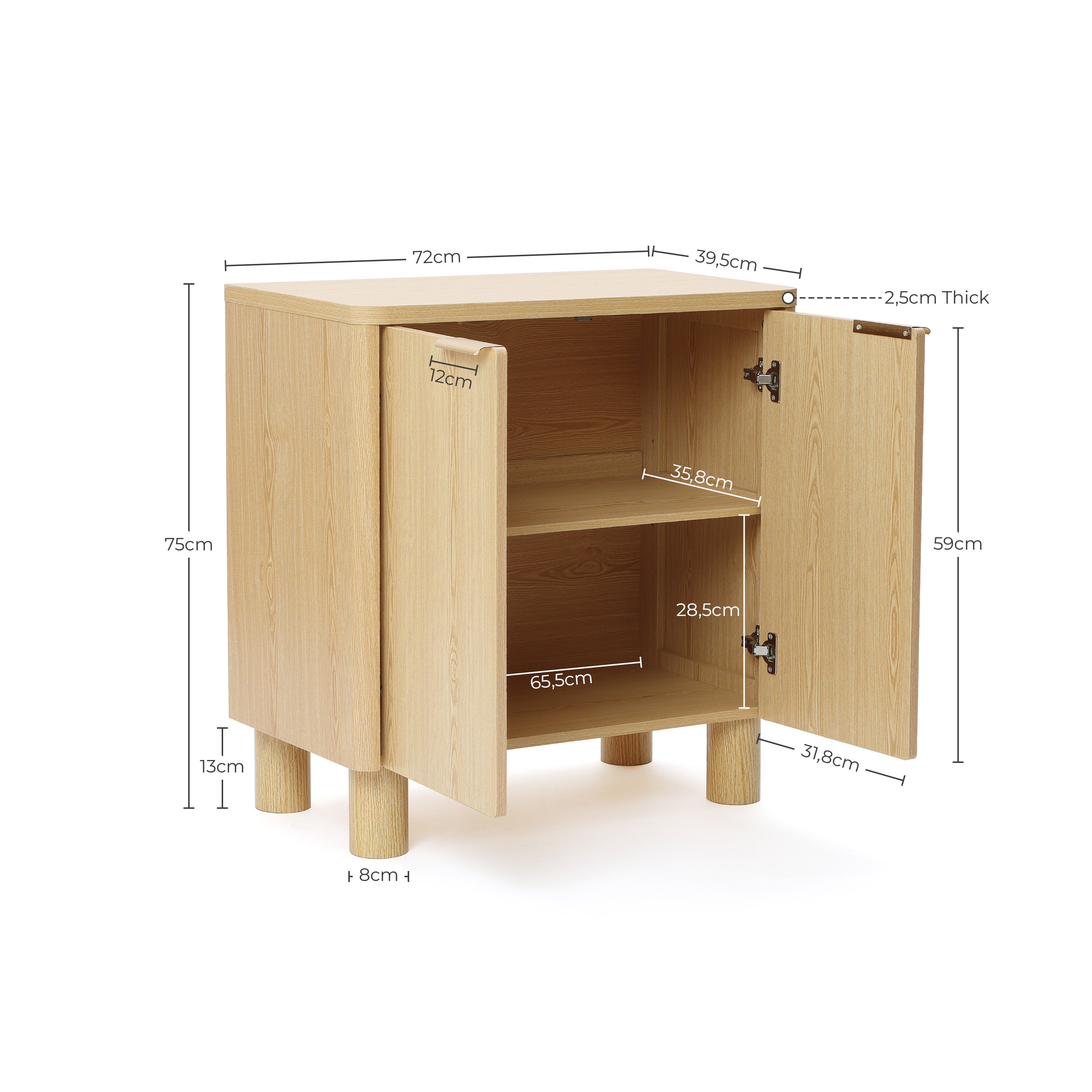 Moderner Sideboard mit Holzoptik und Doppeltüren