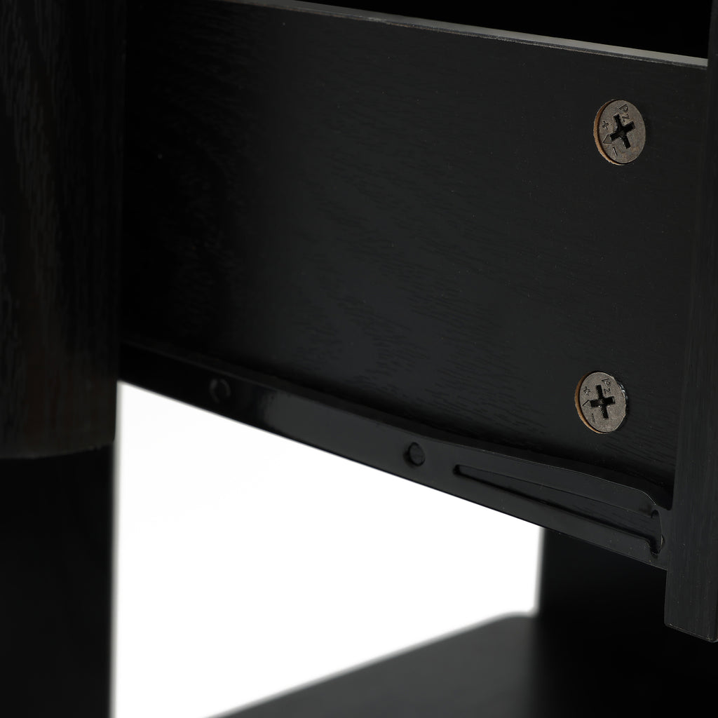 Nachttisch in Marmoroptik 55 cm – Beistelltisch mit Schublade und Ablagefach