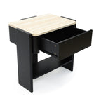 Nachttisch in Marmoroptik 55 cm – Beistelltisch mit Schublade und Ablagefach