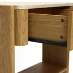 Nachttisch in Marmoroptik 55 cm – Beistelltisch mit Schublade und Ablagefach