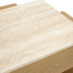 Nachttisch in Marmoroptik 55 cm – Beistelltisch mit Schublade und Ablagefach