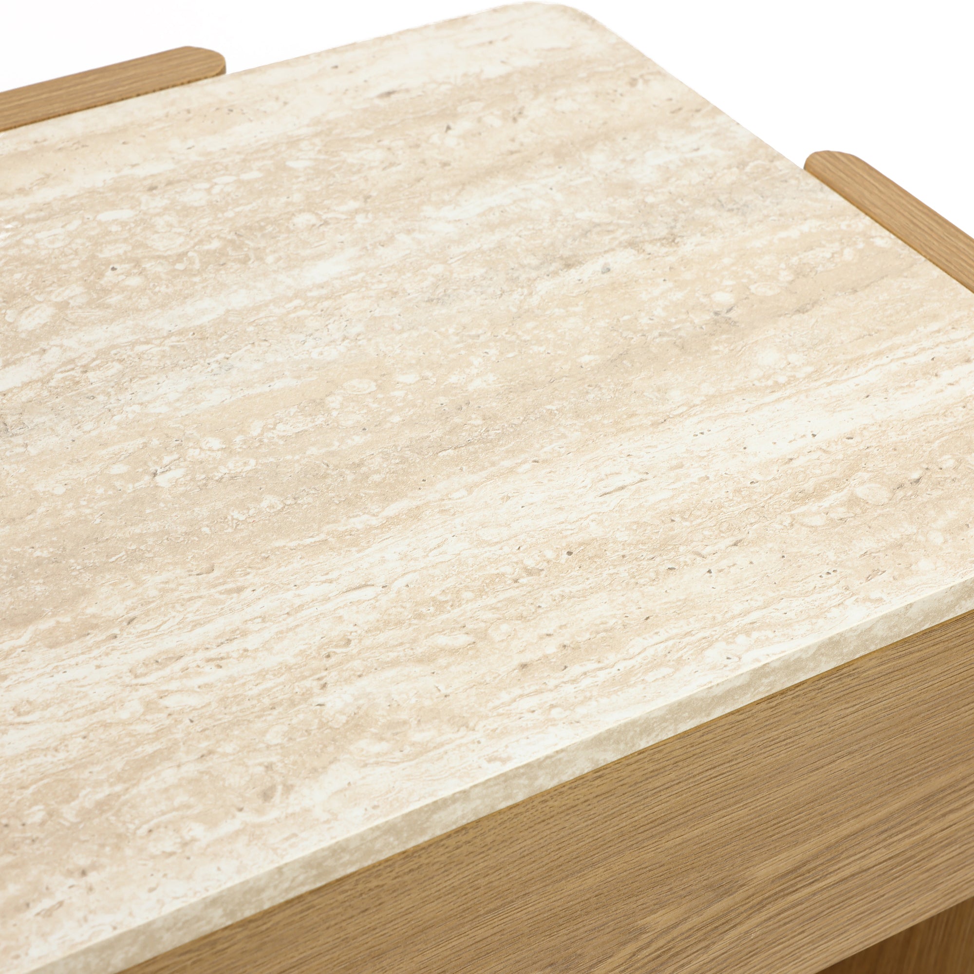 Nachttisch in Marmoroptik 55 cm – Beistelltisch mit Schublade und Ablagefach