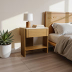 Nachttisch in Marmoroptik 55 cm – Beistelltisch mit Schublade und Ablagefach