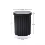 Moderner runder Beistelltisch in Schwarz mit Holzoptik