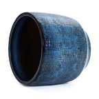 Keramik Blumentopf Groß, Round Übertöpfe Außen & Innen, Massiver Pflanzkübel mit Drainage-Loch ideal für Wohnzimmer, Küche und Balkon (Marineblau, Ø40xH34 cm)