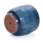 Keramik Blumentopf Groß, Round Übertöpfe Außen & Innen, Massiver Pflanzkübel mit Drainage-Loch ideal für Wohnzimmer, Küche und Balkon (Marineblau, Ø30xH28 cm)