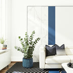 Keramik Blumentopf Ø23 cm Rund, Blau-Weiß Übertopf mit Drainage-Loch,Frostsicher Wetterfester Pflanzkübel für Balkon Garten Terrasse Wohnzimmer