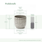 Hometopia Keramik Blumentopf Groß, Round Übertöpfe Außen & Innen, Massiver Pflanzkübel mit Drainage-Loch ideal für Wohnzimmer, Küche und Balkon (Graues, Ø30xH28cm)