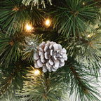 90 cm künstlicher Weihnachtsbaum mit integrierter LED-Beleuchtung und Tannenzapfen-Dekor