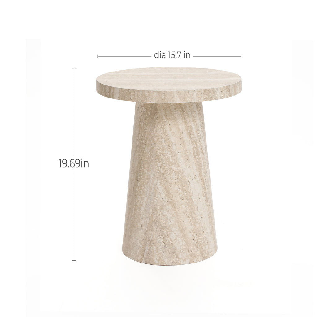 Runder Beistelltisch mit Steinoptik