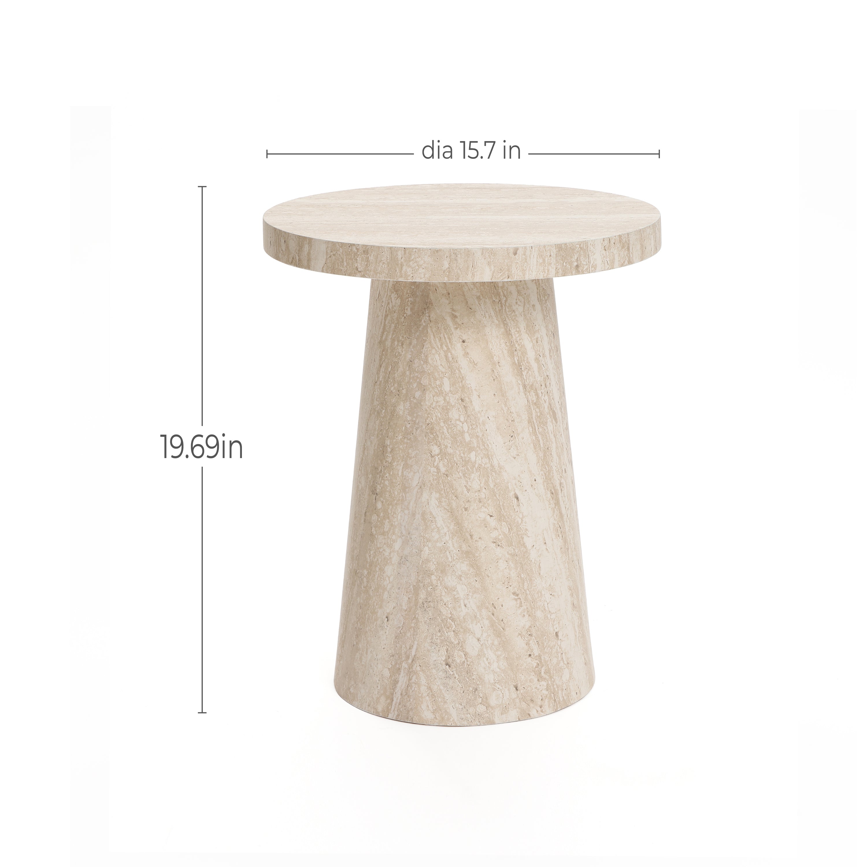 Runder Beistelltisch mit Steinoptik